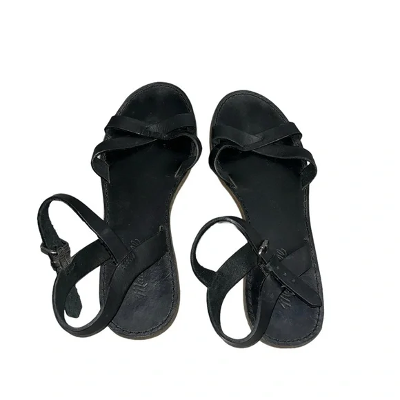 Madewell Black Crisscross Boardwalk Sandals Size 7.5 - Picture 2 of 7
